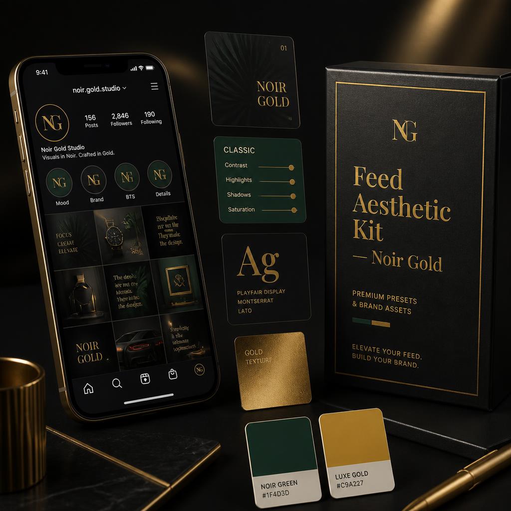 Feed Aesthetic Kit — Noir Gold