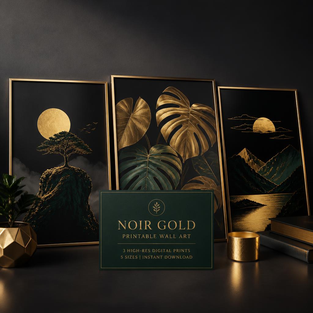 Noir Gold Printable Wall Art